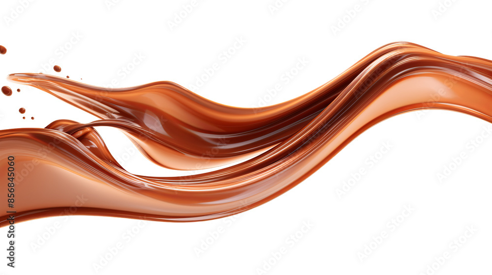 Wall mural rich chocolate milk abstract background on transparent isolated surface - top view for designers and