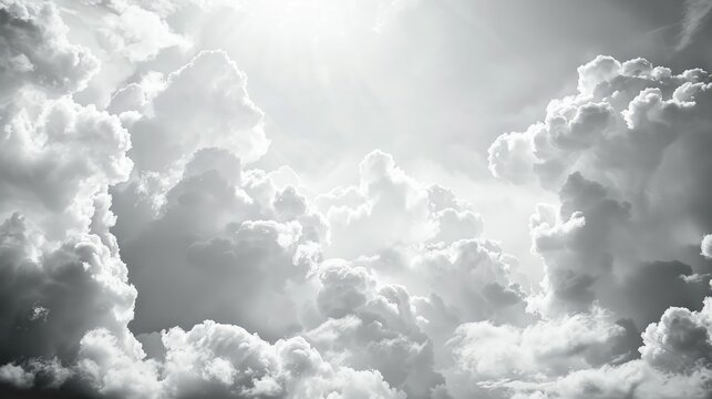 Cloudy black and white sky scenery