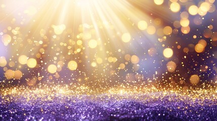Lavender and violet light burst abstract rays on dark background with sparkling magical elements