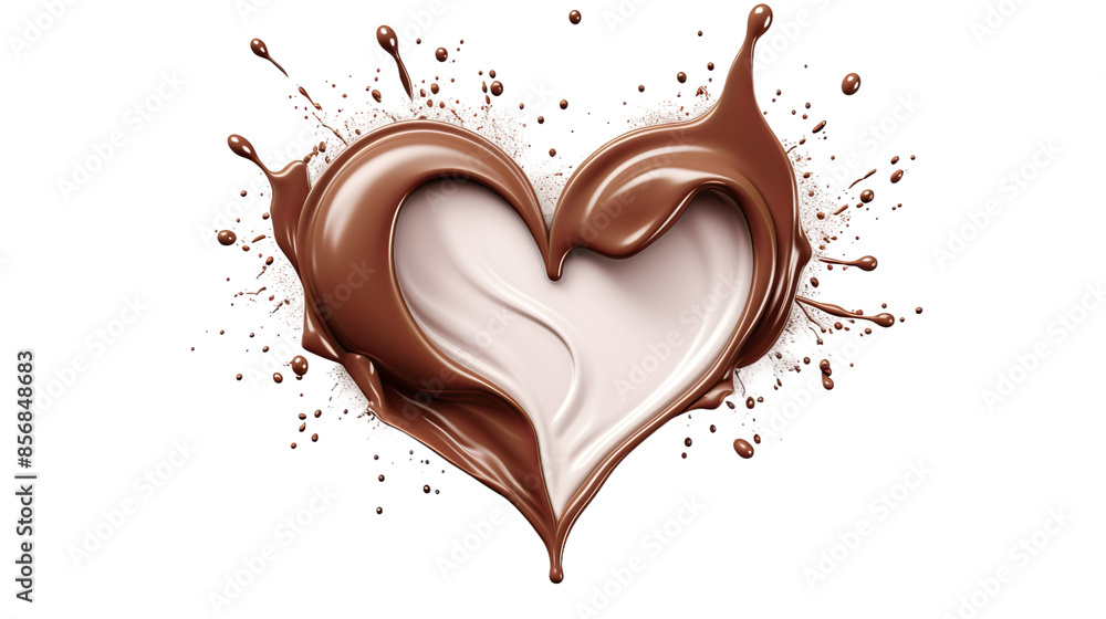Canvas Prints liquid chocolate splash in shape of letter h on transparent background - 3d digital art top view