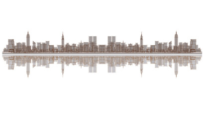 Obraz premium modern city panorama 3d illustration