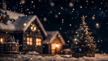 Fototapeta premium Winter Wonderland Blur: A cool, blue and white blurred background that captures the essence of a snowy winter scene, ideal for holiday and seasonal themes.