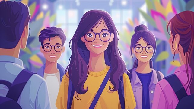 Internal and vocational education, educational tourism concept, Business coach, student group, education abroad. set flat vector modern illustration