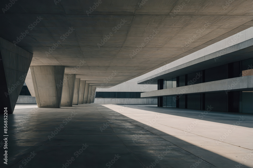 Wall mural abstract concrete building detail in the city