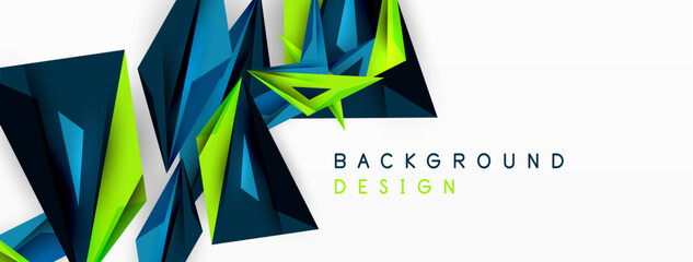Minimal geometric abstract background. Low poly dynamic triangle design. Trendy techno business template for wallpaper, banner, background or landing