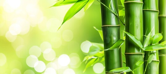 Detailed view of lush green bamboo stalks highlighting their exquisite texture and natural allure