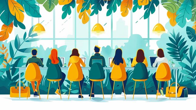 Internal and vocational education, educational tourism concept, Business coach, student group, education abroad. set flat vector modern illustration
