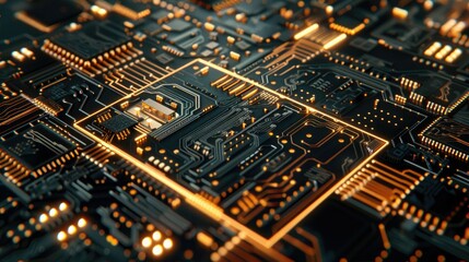 Obraz premium Glowing Circuitry of a Digital Heart