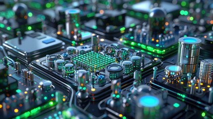Obraz premium The City Within: A Microcosm of Technology