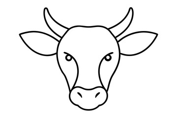 Cow head vector silhouette, Vector of cow head design, Cow silhouette design
