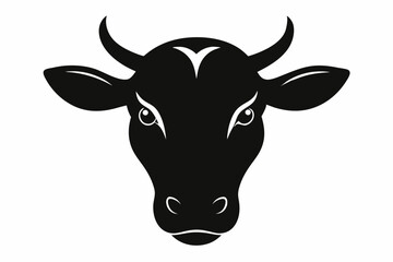 Cow head vector silhouette, Vector of cow head design, Cow silhouette design
