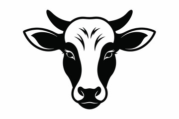 Cow head vector silhouette, Vector of cow head design, Cow silhouette design
