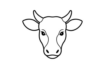 Cow head vector silhouette, Vector of cow head design, Cow silhouette design
