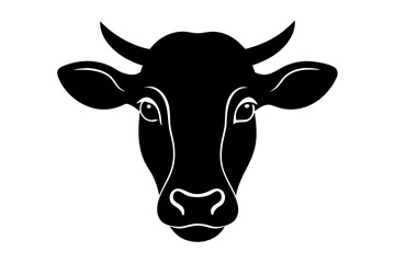 Cow head vector silhouette, Vector of cow head design, Cow silhouette design
