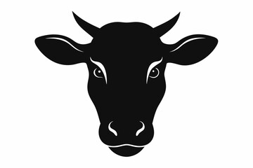 Cow head vector silhouette, Vector of cow head design, Cow silhouette design
