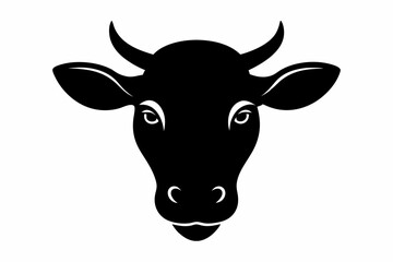 Cow head vector silhouette, Vector of cow head design, Cow silhouette design
