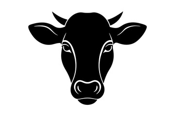 Cow head vector silhouette, Vector of cow head design, Cow silhouette design
