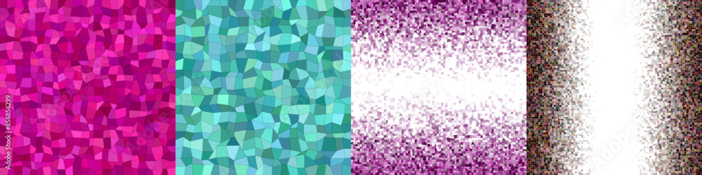 Poster abstract rectangle polygon pattern background set