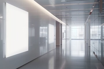 A Glimpse of Modern Architecture: A Light-Filled Corridor in a Contemporary Office Building