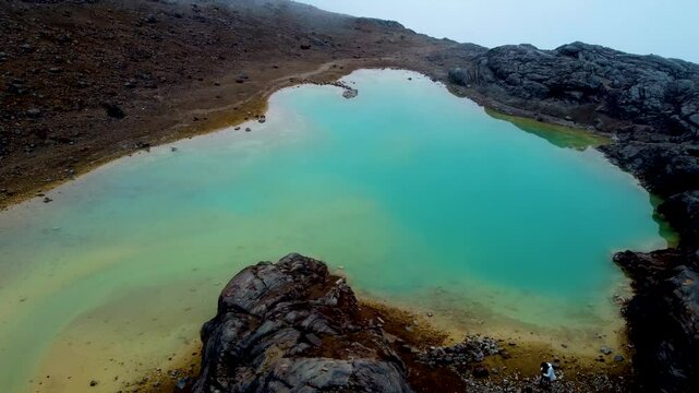 Beautiful Verde Cayambe Lagoon in Cayambe Coca National Park, Papallacta, Napo, Ecuador