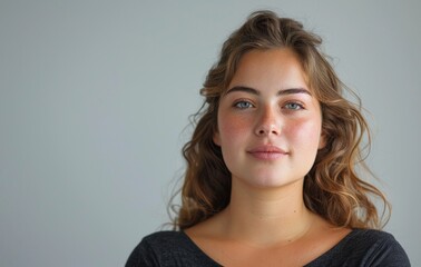 Half-length portrait close-up of a female model