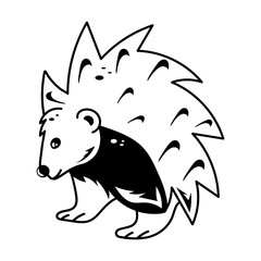 Get this doodle icon of porcupine animal 