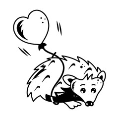 Download this doodle icon of porcupine party