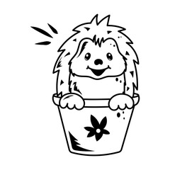 Cute doodle icon of an animal basket 