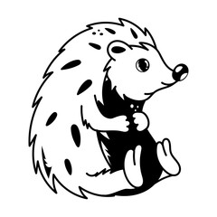Customizable doodle icon of a sitting porcupine
