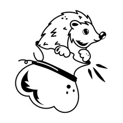 Here’s a doodle icon of a porcupine in pouch 