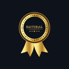 Natural emblem Label Design 