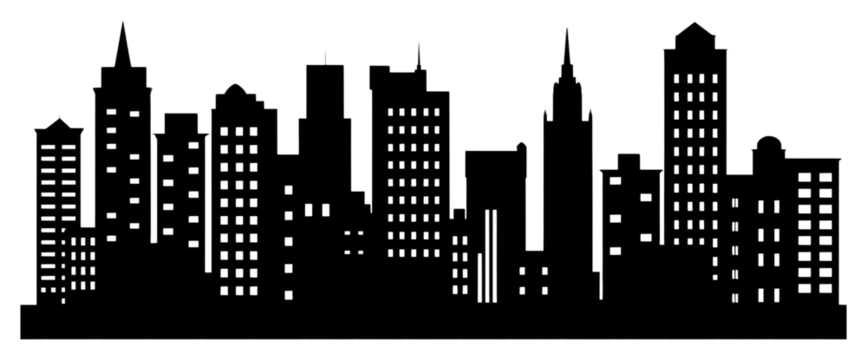 PNG Buildings silhouette architecture metropolis.