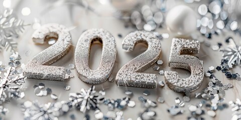 Snowy Winter 2025 Theme with Silver Decorations