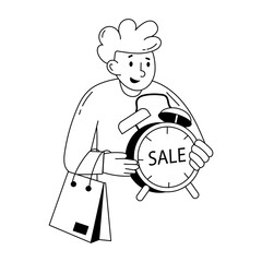 Trendy doodle mini illustration of limited sale  
