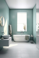 A bathroom has a bathtub, sink, toilet, mirrors, taps, and plumbing fixtures