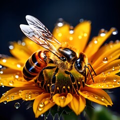 bee on yellow flower