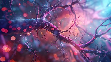 Neural pathways depicted through 3D digital art.
