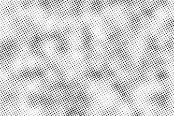 Abstract grunge halftone background. Retro comic grain pixel texture. Dots cartoon wallpaper. Pop art fading wavy gradient pattern. Vector vanishing gritty backdrop.
