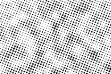 Abstract grunge halftone background. Retro comic grain pixel texture. Dots cartoon wallpaper. Pop art fading wavy gradient pattern. Vector vanishing gritty backdrop.