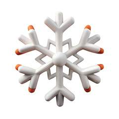 Fototapeta premium snow flake 3D illustration on transparent bg