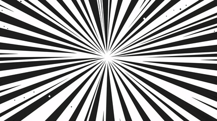 Obraz premium Retro-style banner with manga comic-inspired speed rays and black action lines for a decorative touch.