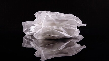 Obraz premium White crumpled paper isolated on black background with clipping path.