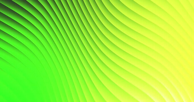 Green wavy lines. From light green color to green lime gradient stripes. Seamlessly looped animated background