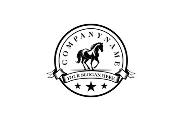 standing horse logo design concept premium vector template