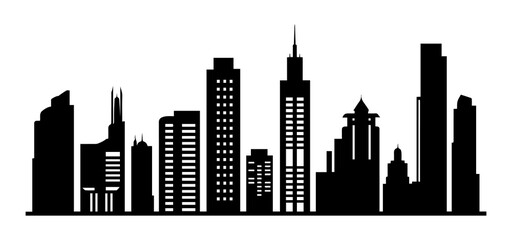 Obraz premium PNG Building silhouette architecture metropolis.
