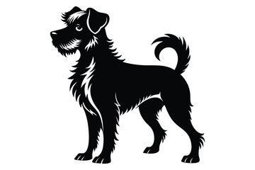 Black and white dog vector silhouette
