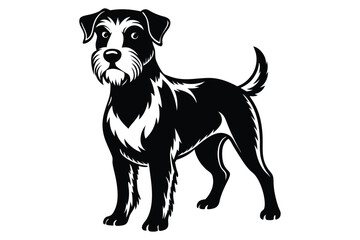 Black and white dog vector silhouette
