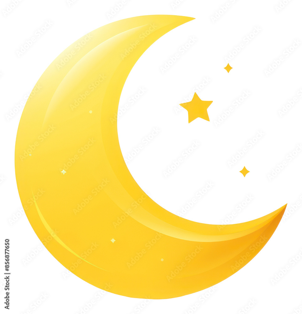 Wall mural PNG Yellow moon astronomy shape night.