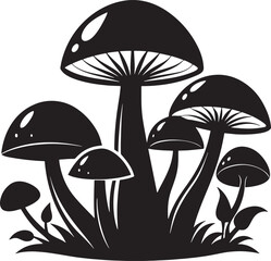 illustration of mushroom black and white