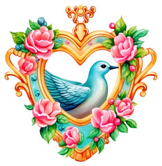 Fototapeta premium PNG Dove printable sticker pattern heart creativity.